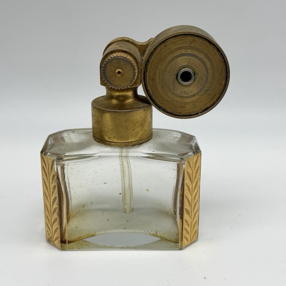 MARCEL FRANCK Other - Marcel Franck Gold Gilt Glass Perfume Bottle with Atomizer - Made in France